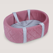 Pink baby bassinet with straps 
