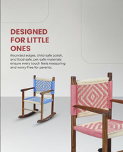 Two children's chairs with woven seats